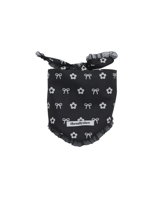 Daisy ribbon bandana (Black)