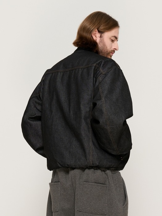 NON-FACE DENIM BLOUSON WORK JUMPER (BLACK)