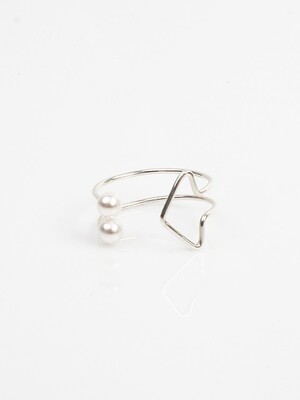 ARROW PEARL SILVER RING [DL16SSRG04SVF]