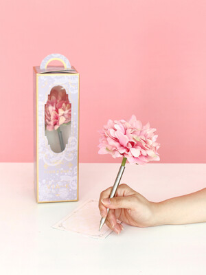 baby pink graceful peony flower pen
