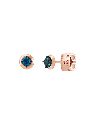 14k gold london blue topaz earrings DIE-01204