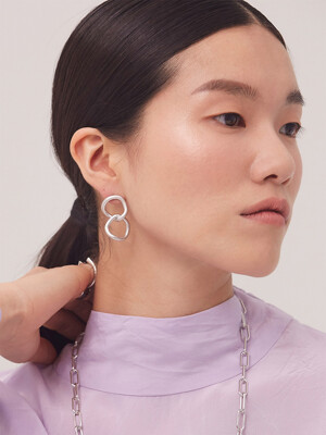 circle twins earring silver