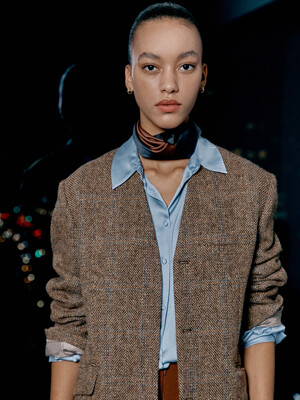 [Premium] No-Collar Harris Tweed Jacket_2color