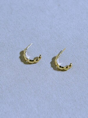 Texture cloud earring (14k gold plated)