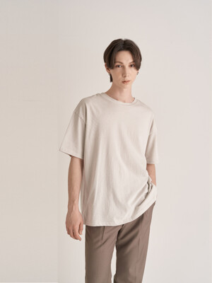 Cotton Overfit T-Shirt (Light-Gray)