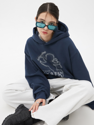 CUPIDO LINE HOODIE-NAVY