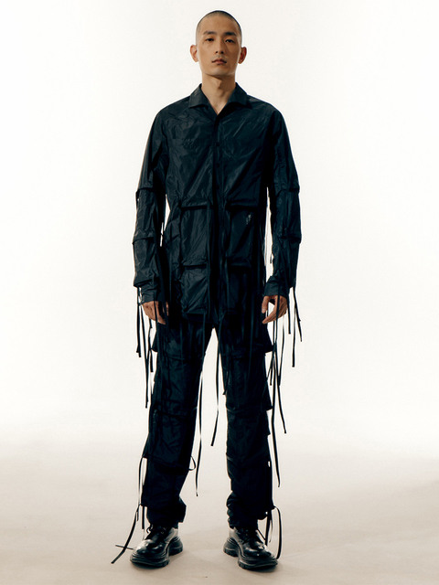 셔츠 - 막시제이 (MAXXIJ) - Black Strap Detailed Multi Pocket Shirts
