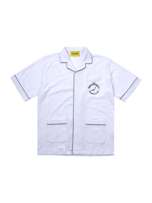 UNISEX Piped Terry Short-Sleeved Shirt (White)