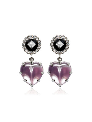 Treasure Heart drop Earrings Violet