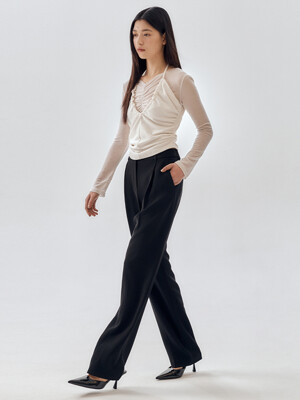 [Drama Signature] Pleated Straight Trousers_4color