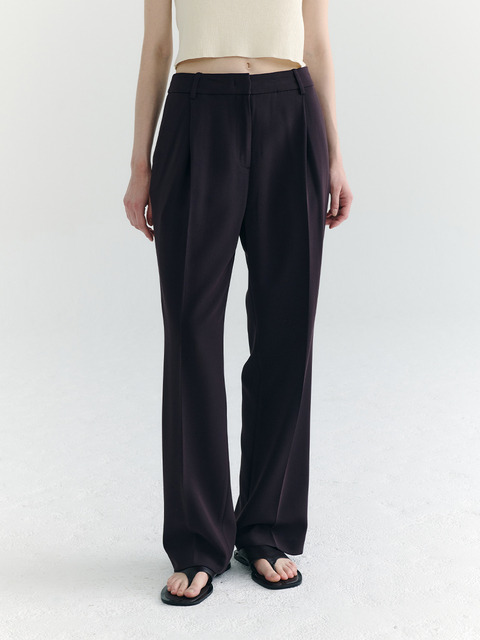 パンツ [BAU by Bride And You] ABIGAIL Semi wide straight trousers 비에이유 바이 브라이드앤유]ABIGAIL Semi wide straight