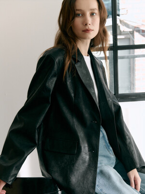 Synthetic Leather Tailored Jacket