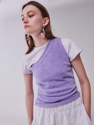 CENTAUR ONE SHOULDER KNIT VEST_PURPLE