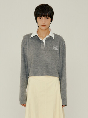 22FW_Hairy Rugby Crop Shirt (Gray)