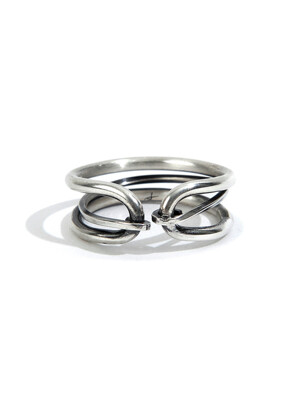 SEWN SWEN SILVER LINE LINK TWISTED RING