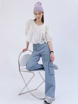 23 Spring_ Blue Corduroy Cargo Pants