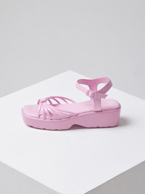 샌들 - 아카이브앱크 (Archivepke) - Knotted platform sandal(glow pop pink)