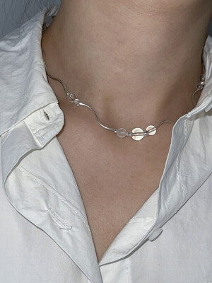 Silver Wave Pipe Quartz Necklace