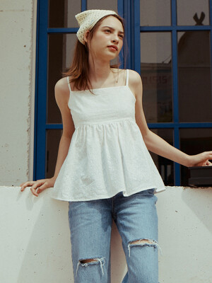 Eyelet Sleeveless Top_2color