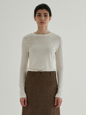 Loose fit Wool Tencel Top (Ivory)