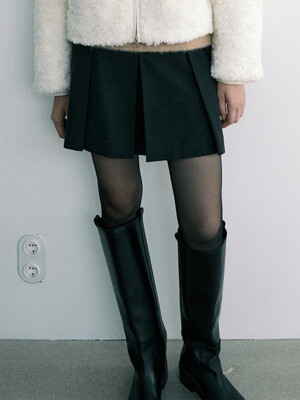 [Day-Wool] Belted Winter Mini Skirt_2color