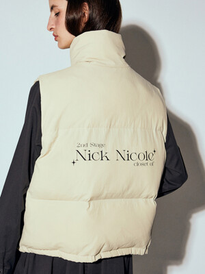 NN SHORT PADDING VEST_LIGHT BEIGE