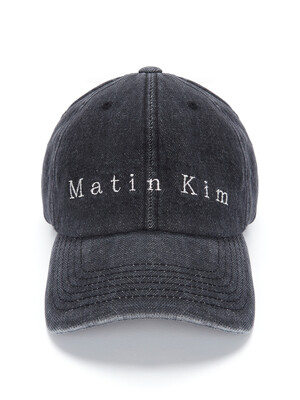 MATIN BLACK DENIM BALL CAP IN BLACK