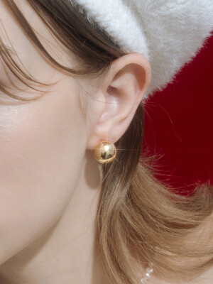 [Silver925] WH004 13mm point gold ball earrings