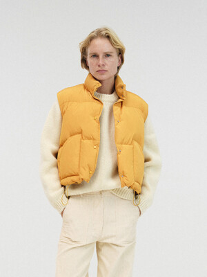 Cropped puffer vest (Yellow)