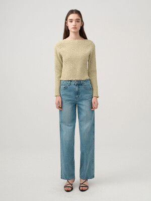 High-waist Straight Fit Denim Jeans NEJ4SL236