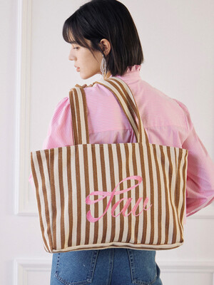 TAV Signature Stripe Big Bag - Brown