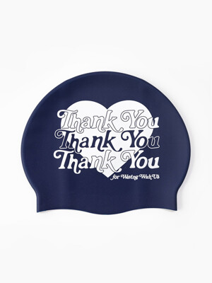 THANK YOU HEART SYMBOL SWIM CAP (NAVY)