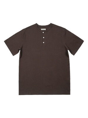 Utility Henly neck T-Shirts (Brown)