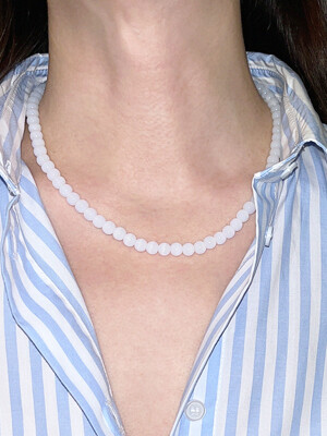 White Glass Beads Necklace