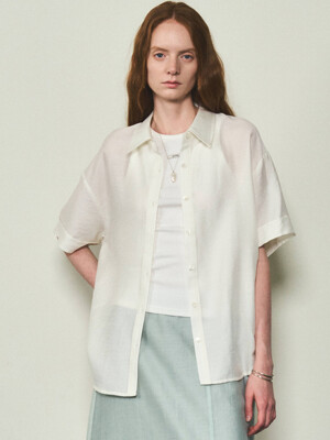 Summer Wool Half-Sleeve shirts_CTT326(White)