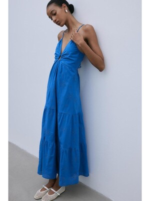 브로드리 앙글레즈 드레스 블루 1229201003