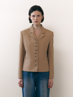 Button Line Jacket_Beige