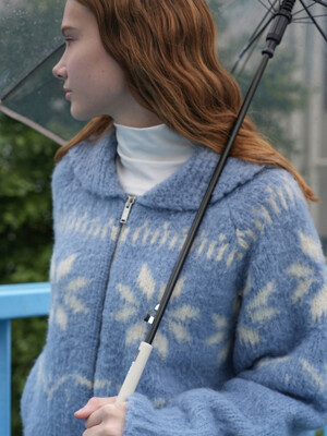 Snowball knit cardigan (sky blue)