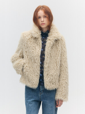 FAUX FUR JACKET_beige