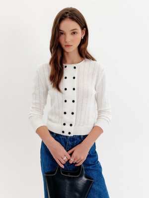 샤샤 더블 버튼 가디건_아이보리 / SHASHA DOUBLE BUTTON CARDIGAN_IVORY