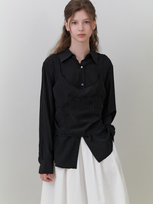 Loll bustier blouse_2piece (black)