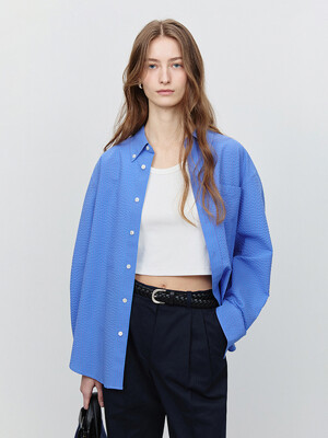 UNISEX CLASSIC BLUE SHIRT SEERSUCKER BLUE_UDSH5A111B2