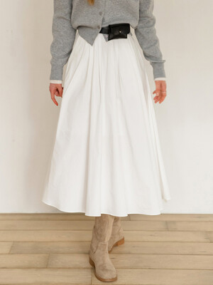 Volume Flare Cotton Long Skirt_F5S12SK