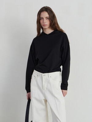 COMFORTABLE HOODIE T-SHIRT - BLACK