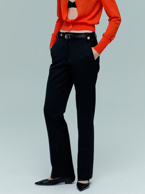 WHIP CORD BOOTS CUT PANTS [BLACK]