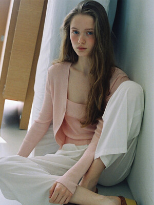 V-neck Cardigan & Sleeveless Top Set_4color