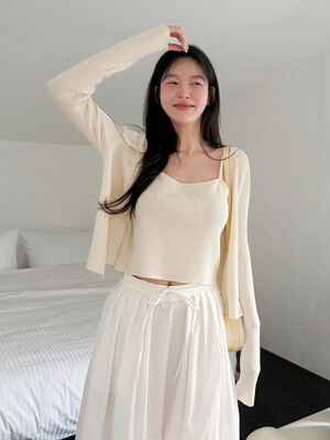 [컬러추가]V-neck Cardigan & Sleeveless Top Set_7color