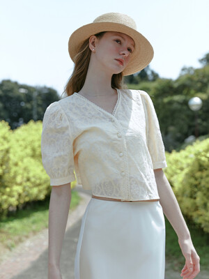 [단독]KOYA embroidery puff shirt_BEIGE