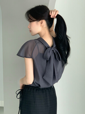 [이너 포함] 잇미샤 롤 카라 시어 블라우스 ITP6WBL902 (2COLOR)
