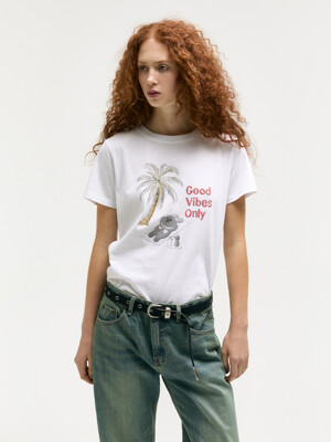 CHARMCHARM BEACH T-SHIRT_white